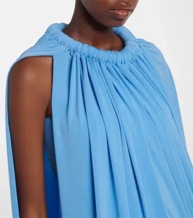 Coperni Caped draped smocked midi dress | Thumbnail 5