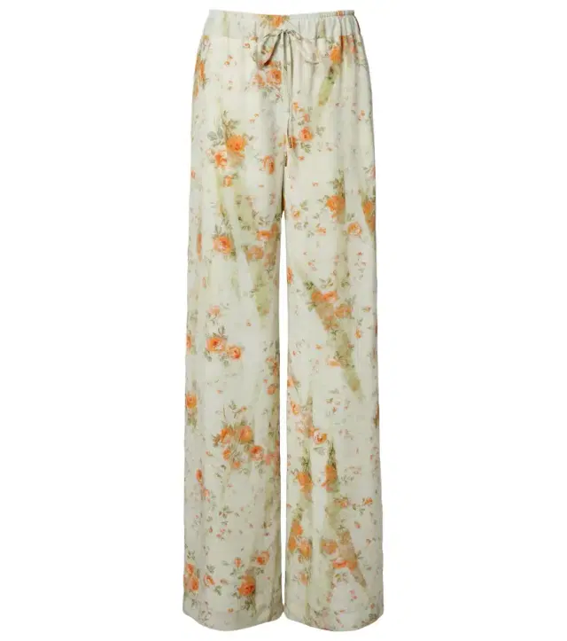 Floral wide-leg pants