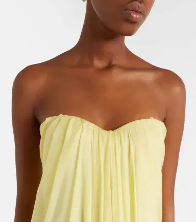 McQueen Draped silk chiffon bustier gown | Thumbnail 2