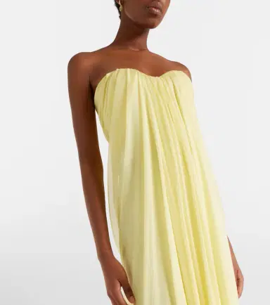 McQueen Draped silk chiffon bustier gown | Thumbnail 3