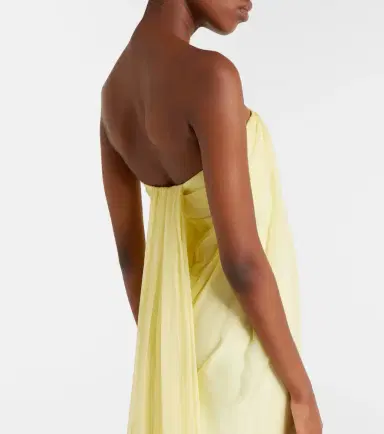 McQueen Draped silk chiffon bustier gown | Thumbnail 5