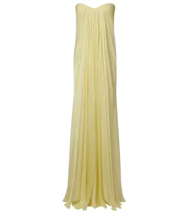 McQueen Draped silk chiffon bustier gown | Thumbnail 1