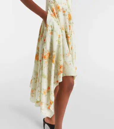 McQueen Floral asymmetric midi dress | Thumbnail 2