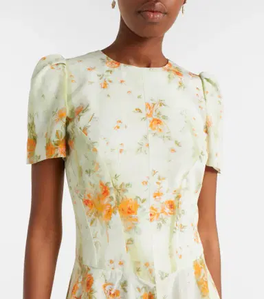 McQueen Floral asymmetric midi dress | Thumbnail 3