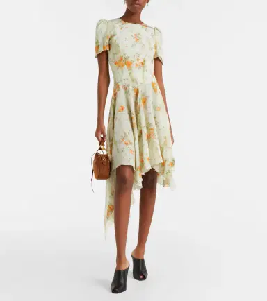 McQueen Floral asymmetric midi dress | Thumbnail 4