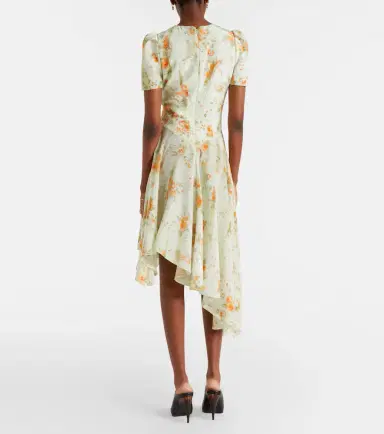 McQueen Floral asymmetric midi dress | Thumbnail 5