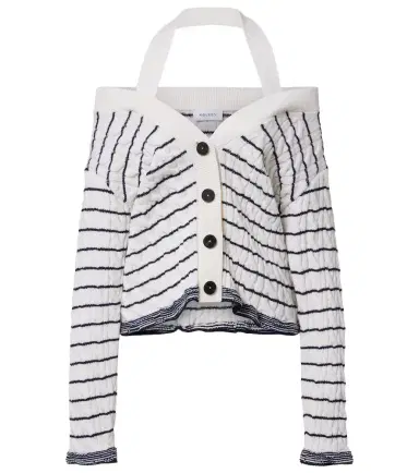 McQueen Cable-knit striped cardigan | Thumbnail 1