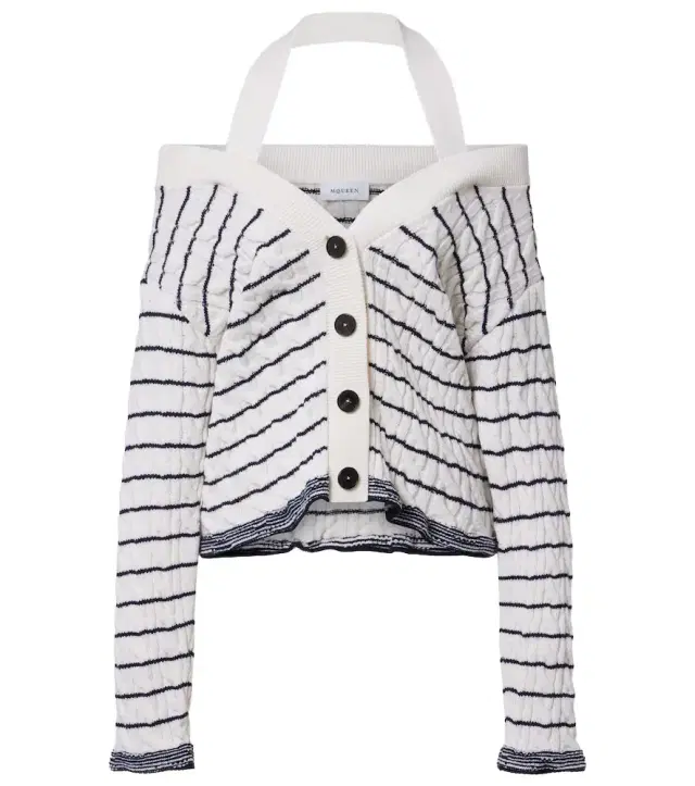 McQueen Cable-knit striped cardigan