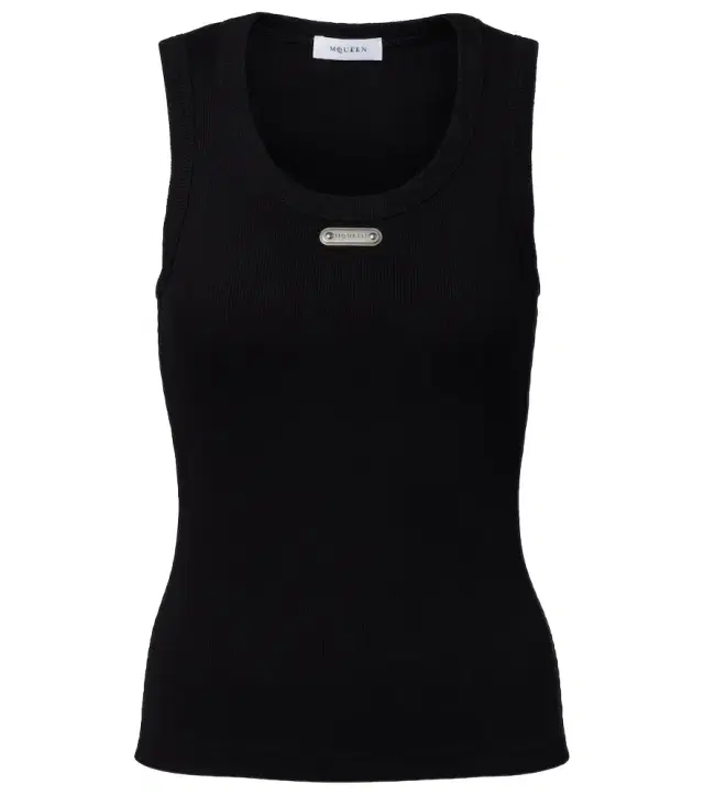 Logo ribbed-knit tank top