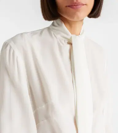 Alexander McQueen Tie-neck crêpe de chine blouse | Thumbnail 4