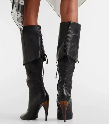 Alexander McQueen Horn Heel leather knee-high boots | Thumbnail 3 Alexander McQueen Horn Heel leather knee-high boots | Thumbnail 3