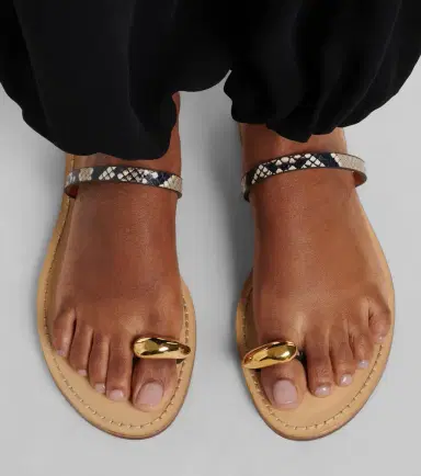AMANU Kibera snake-effect leather sandals | Thumbnail 6