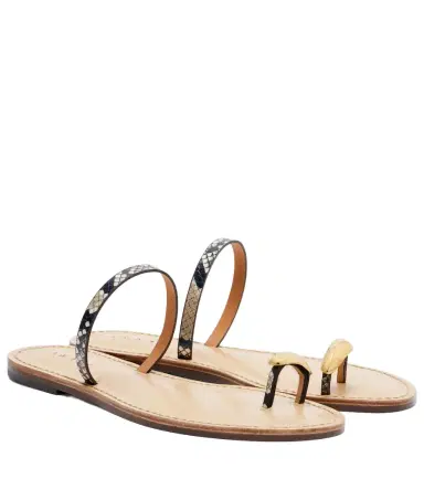 AMANU Kibera snake-effect leather sandals | Thumbnail 1