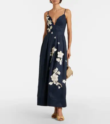 Agua by Agua Bendita Sula floral-appliqué linen maxi dress | Thumbnail 5 Agua by Agua Bendita Sula floral-appliqué linen maxi dress | Thumbnail 5
