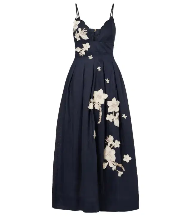Agua by Agua Bendita Sula floral-appliqué linen maxi dress