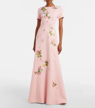 Carolina Herrera Floral embroidered crêpe gown | Thumbnail 2