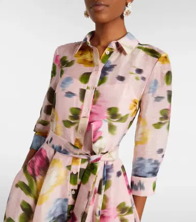 Carolina Herrera Floral linen and silk gown | Thumbnail 3 Carolina Herrera Floral linen and silk gown | Thumbnail 3