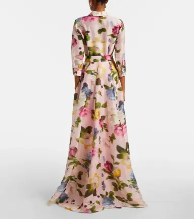 Carolina Herrera Floral linen and silk gown | Thumbnail 6 Carolina Herrera Floral linen and silk gown | Thumbnail 6