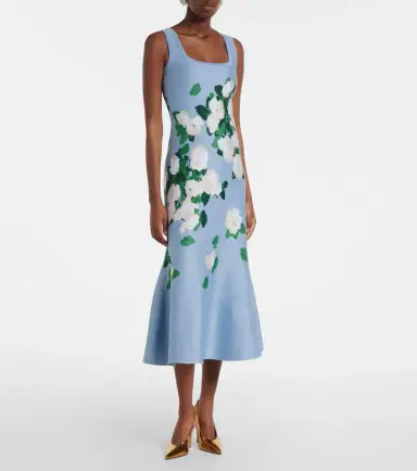 Carolina Herrera Floral silk-blend midi dress | Thumbnail 2