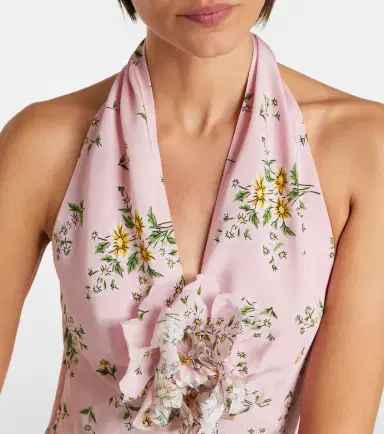 Rodarte Floral-appliqué floral silk crêpe gown | Thumbnail 5