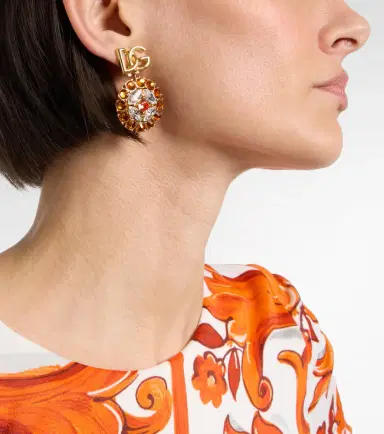 Dolce & Gabbana DG embellished clip-on earrings | Thumbnail 6