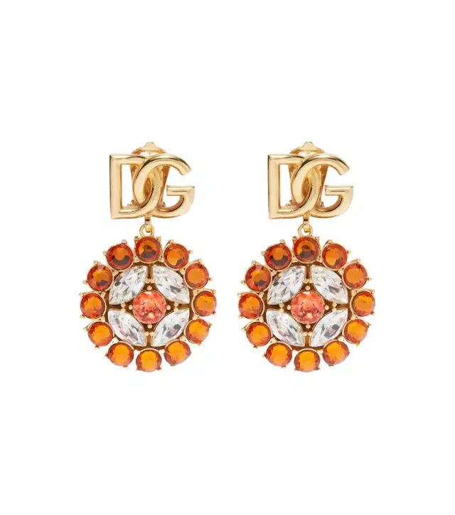 Dolce & Gabbana DG embellished clip-on earrings
