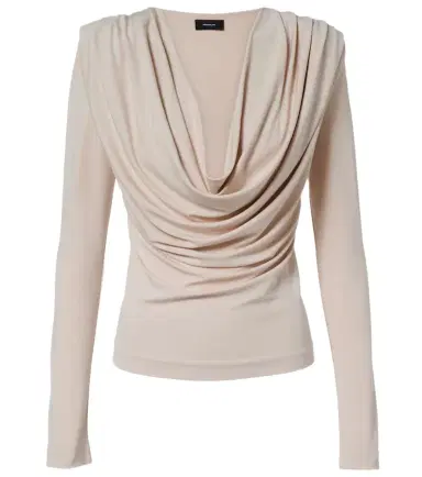 Wardrobe.NYC Wardrobe. NYC Draped jersey top | Thumbnail 1