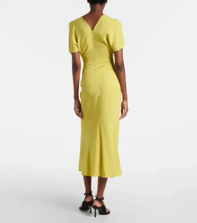 Victoria Beckham Bela gathered crêpe satin midi dress | Thumbnail 6