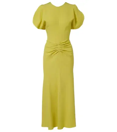 Victoria Beckham Bela gathered crêpe satin midi dress | Thumbnail 1