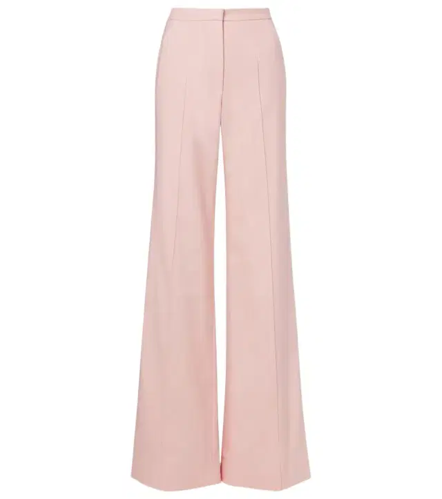 Costarellos Pleated wool-blend wide-leg pants