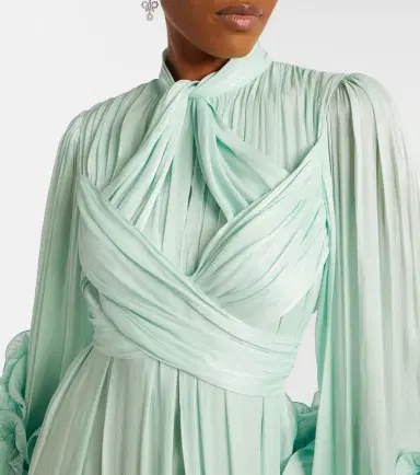Costarellos Ruffled georgette gown | Thumbnail 2