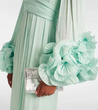 Costarellos Ruffled georgette gown | Thumbnail 3