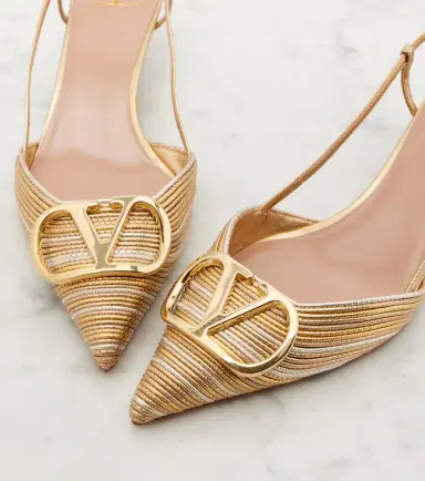 Valentino Garavani VLogo Signature leather slingback pumps | Thumbnail 4