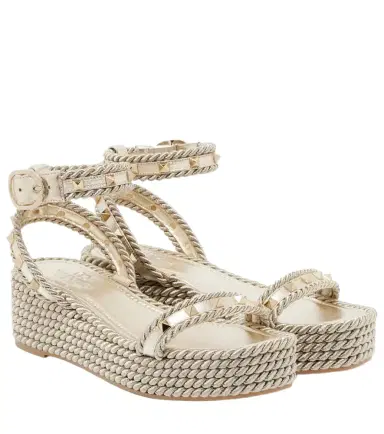 Valentino Garavani Rockstud Torchon leather espadrille sandals | Thumbnail 1 Valentino Garavani Rockstud Torchon leather espadrille sandals | Thumbnail 1