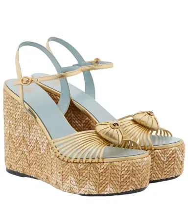 Valentino Garavani Caur Royal leather espadrille wedges | Thumbnail 1