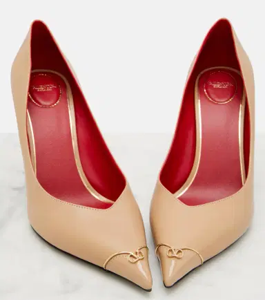 Valentino Garavani Heartip VLogo leather pumps | Thumbnail 4