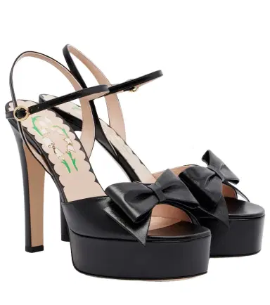 Valentino Garavani Bowow leather platform sandals | Thumbnail 1