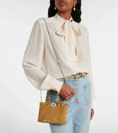 Valentino Garavani Rockstud Mini suede tote bag | Thumbnail 6