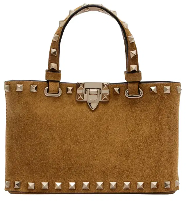 Rockstud Mini suede tote bag