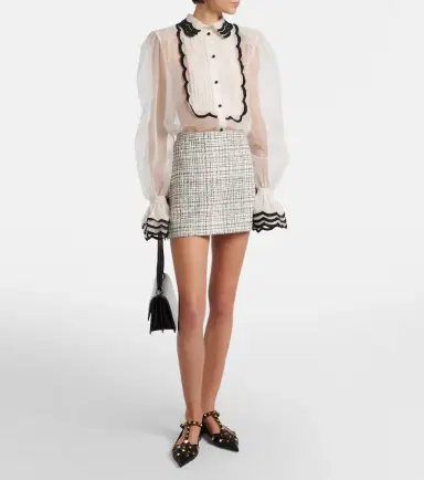 Valentino Cotton-blend tweed miniskirt | Thumbnail 2