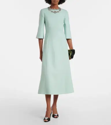Valentino Crepe Couture embellished midi dress | Thumbnail 2 Valentino Crepe Couture embellished midi dress | Thumbnail 2
