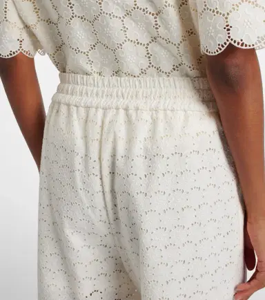 Valentino Broderie anglaise cotton wide-leg pants | Thumbnail 5