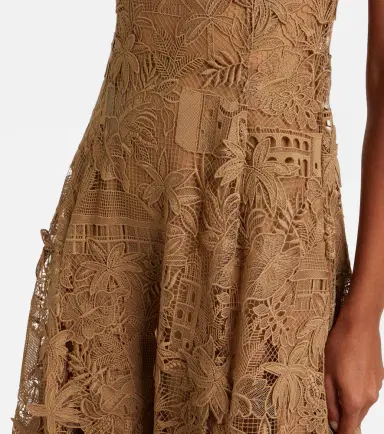 Oscar de la Renta Floral guipure lace midi dress | Thumbnail 2 Oscar de la Renta Floral guipure lace midi dress | Thumbnail 2