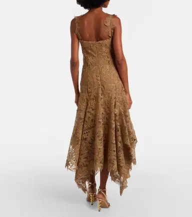 Oscar de la Renta Floral guipure lace midi dress | Thumbnail 6 Oscar de la Renta Floral guipure lace midi dress | Thumbnail 6