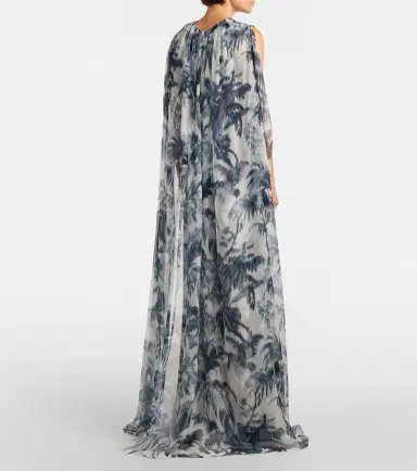 Oscar de la Renta Caped silk gown | Thumbnail 5