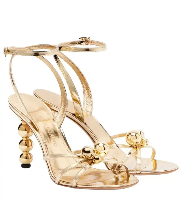 Ferragamo Karina metallic leather sandals