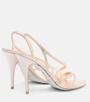 René Caovilla Erin embellished satin slingback sandals | Thumbnail 4