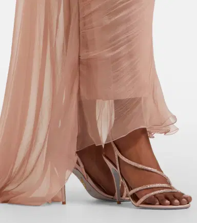 René Caovilla Erin embellished satin slingback sandals | Thumbnail 6