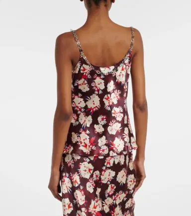 Rabanne Chain-detail floral silk satin top | Thumbnail 4 Rabanne Chain-detail floral silk satin top | Thumbnail 4
