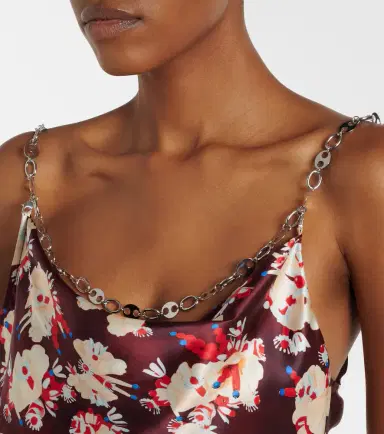 Rabanne Chain-detail floral silk satin top | Thumbnail 5 Rabanne Chain-detail floral silk satin top | Thumbnail 5